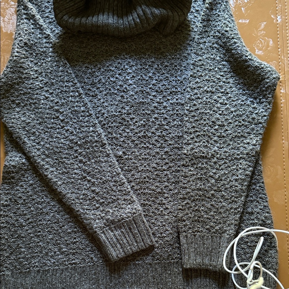 CJ Banks Charcoal Cowl Neck Sweater